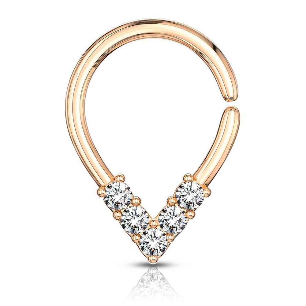 Endless Hoop Nose Ring or Cartilage Ring 18g 8mm Rose Gold